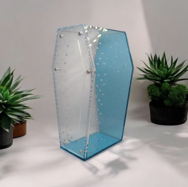 Large Blue Glitter Coffin Enclosure Large Blue Glitter Coffin Enclosure