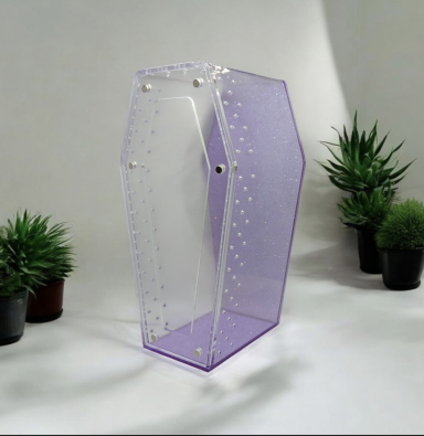 Large Purple Glitter Coffin Enclosure Large Purple Glitter Coffin Enclosure